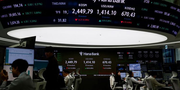 Asian shares slip on South Korea risk, dollar on guard ahead of payrolls