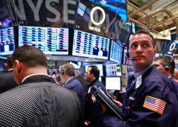 U.S. stocks lower at close of trade; Dow Jones Industrial Average down 0.55%
