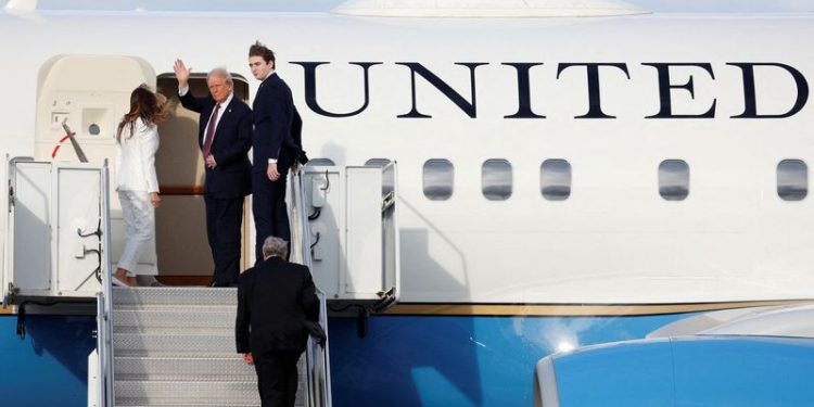 Trump flies on Air Force plane to Washington as Biden sticks to tradition